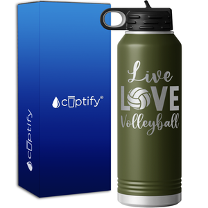 Live Love Volleyball 40oz Sport Water Bottle
