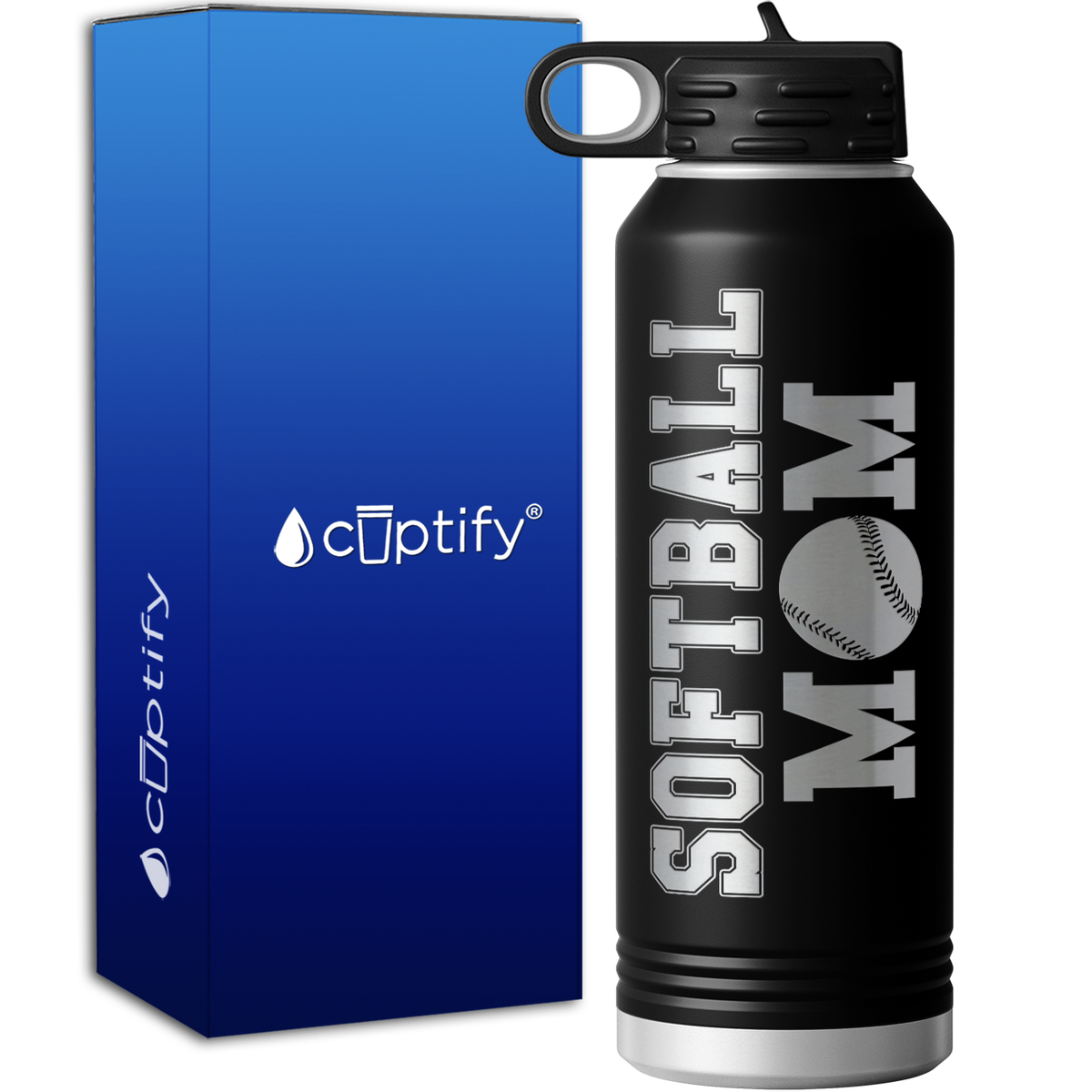 Mom Softball 40oz Sport Water Bottle
