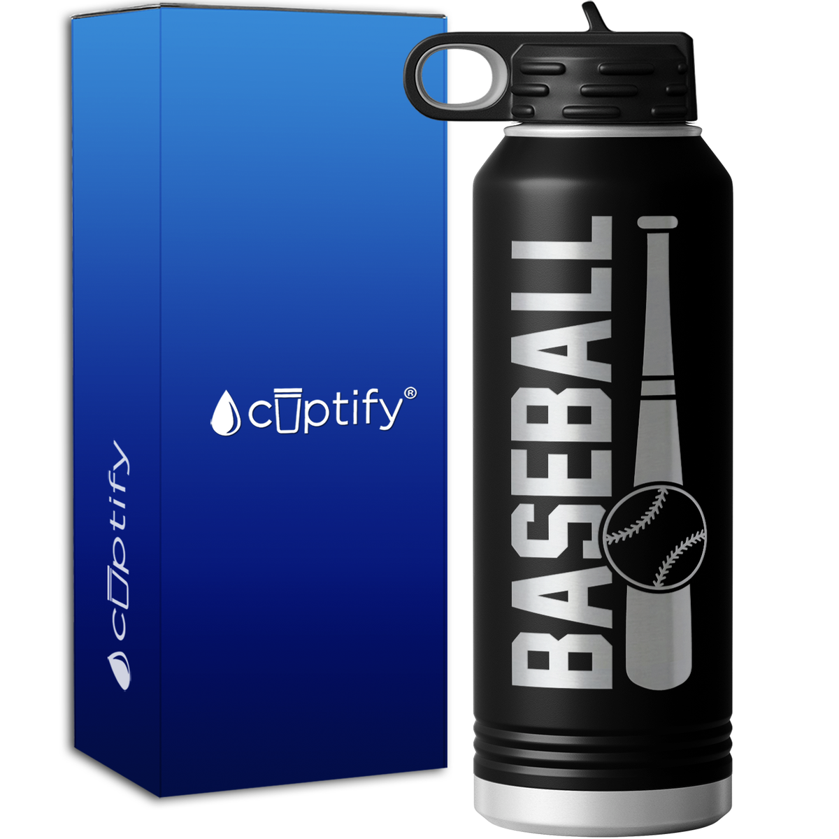 Baseball Bat and Ball 40oz Sport Water Bottle