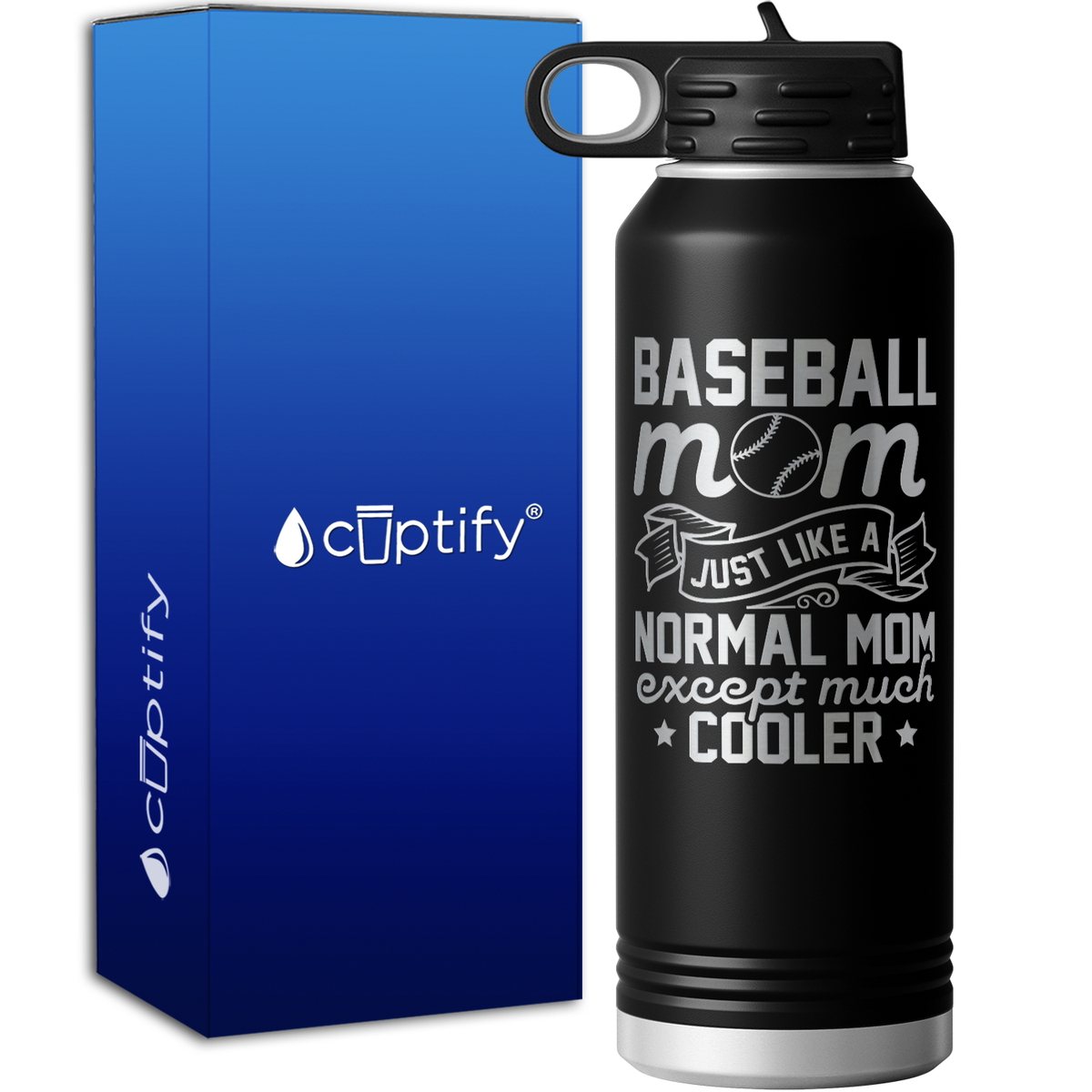 Baseball Mom Just Like a Normal Mom  40oz Sport Water Bottle