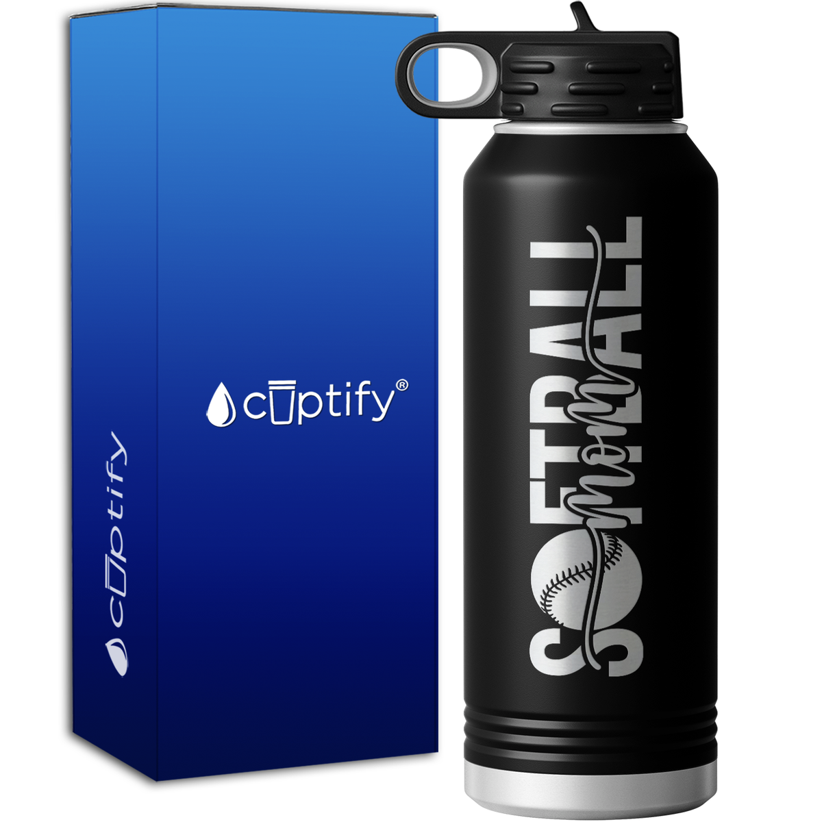 Softball Mom Swish 40oz Sport Water Bottle