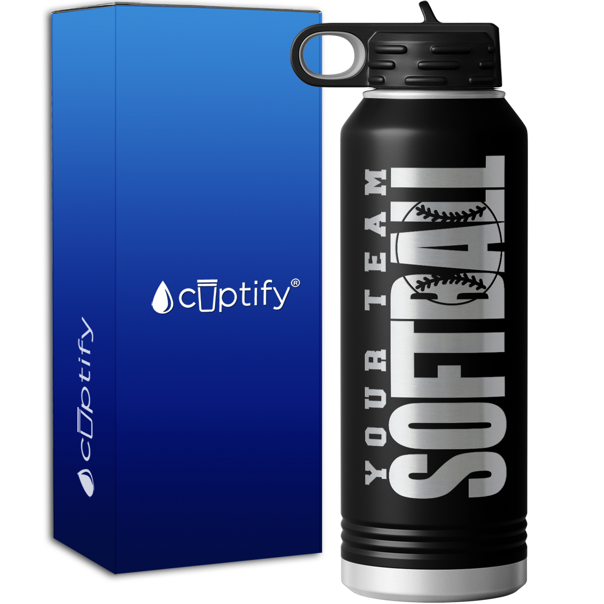 Personalized Team Softball 40oz Sport Water Bottle