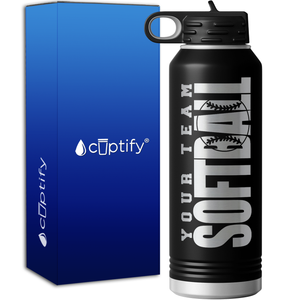 Personalized Team Softball 40oz Sport Water Bottle