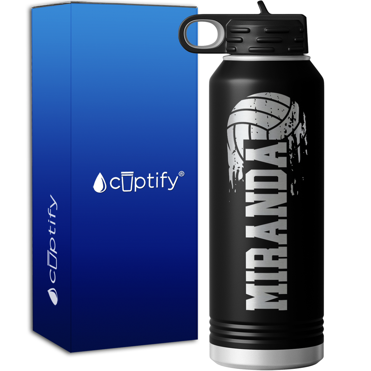 Personalized Flying Volleyball 40oz Sport Water Bottle