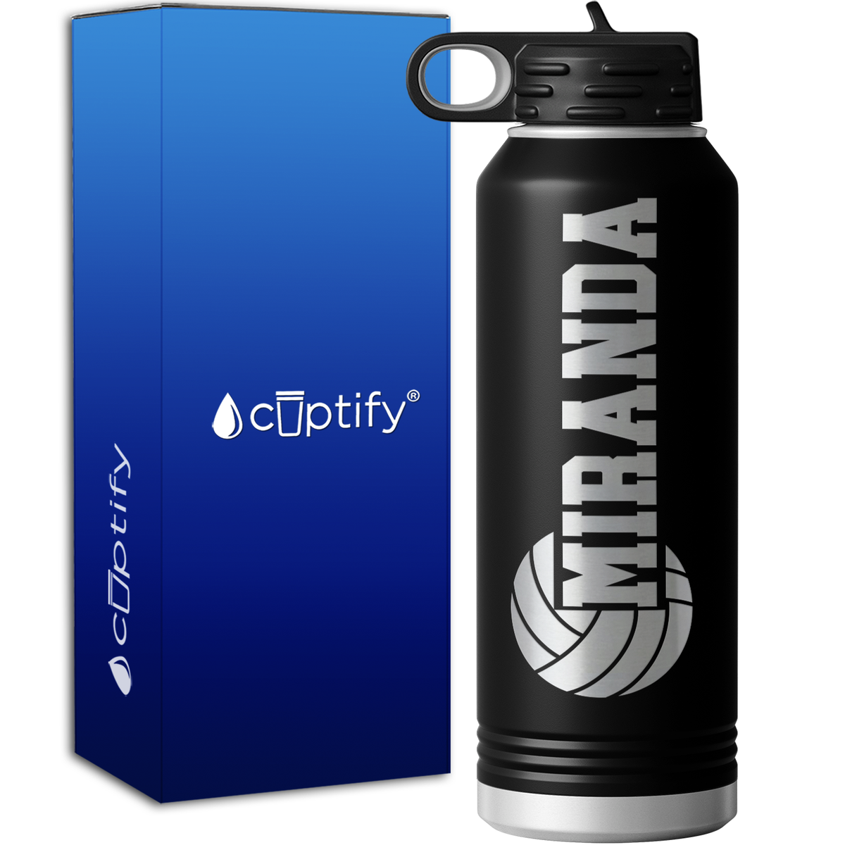 Personalized Name Volleyball 40oz Sport Water Bottle