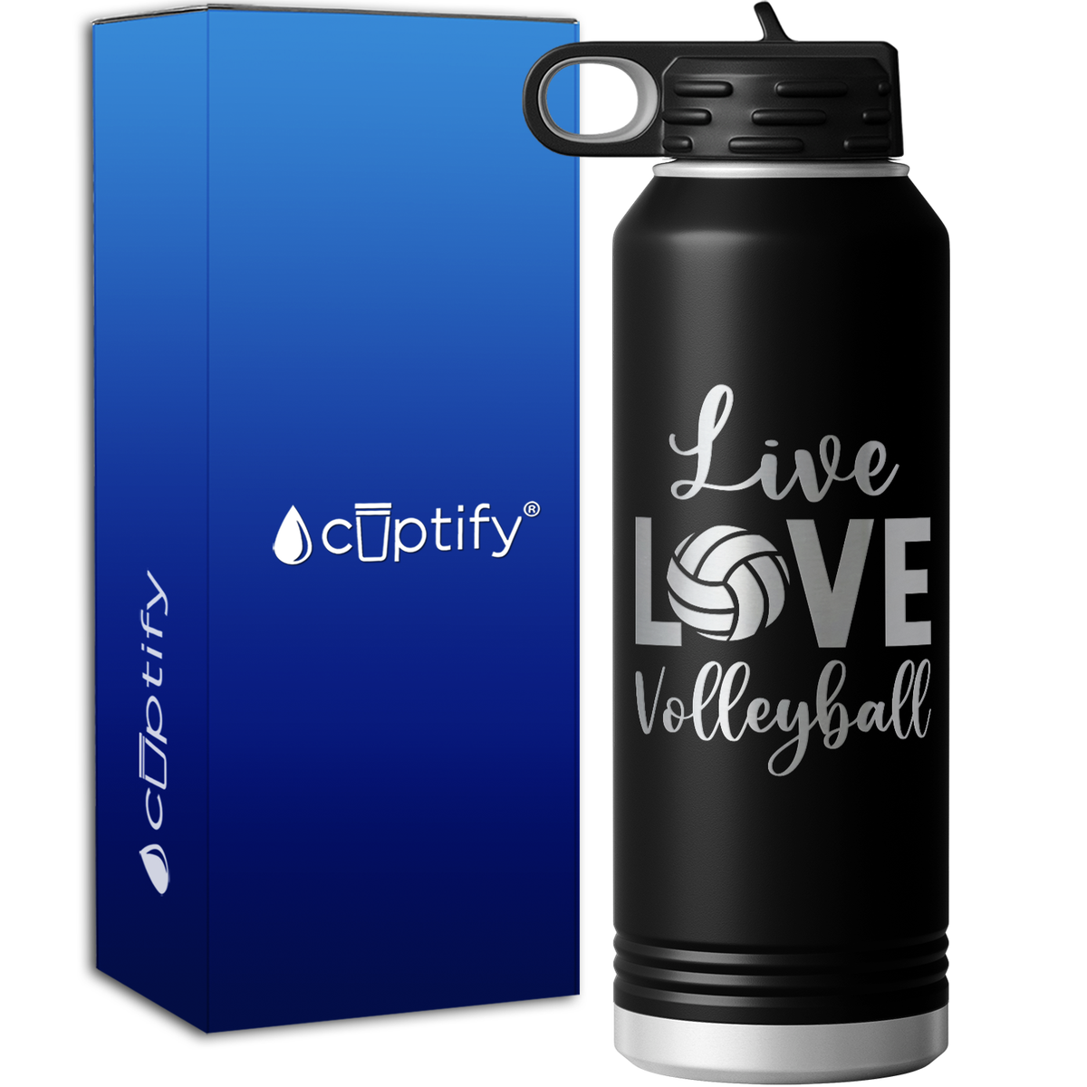 Live Love Volleyball 40oz Sport Water Bottle