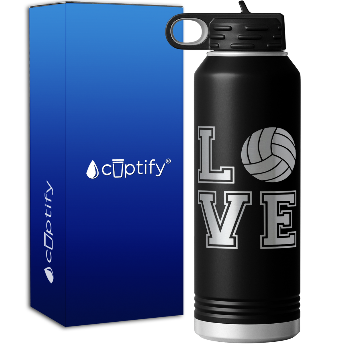 Volleyball Love 40oz Sport Water Bottle