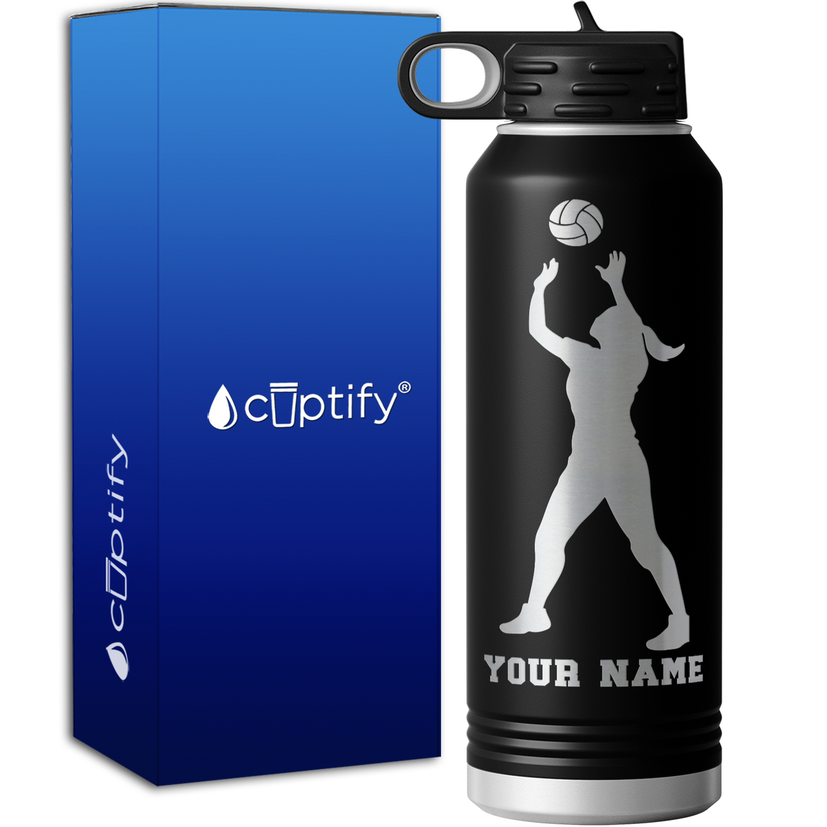 Personalized Volleyball Girl 40oz Sport Water Bottle