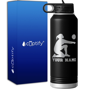 Personalized Volleyball Girl Bumping 40oz Sport Water Bottle