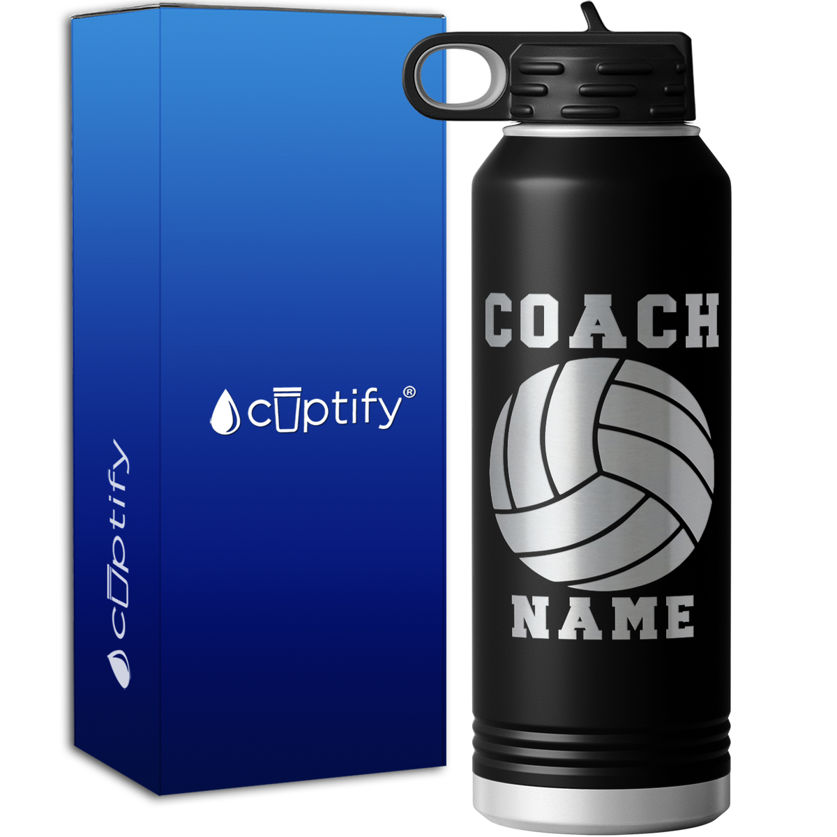 Personalized Coach Volleyball 40oz Sport Water Bottle