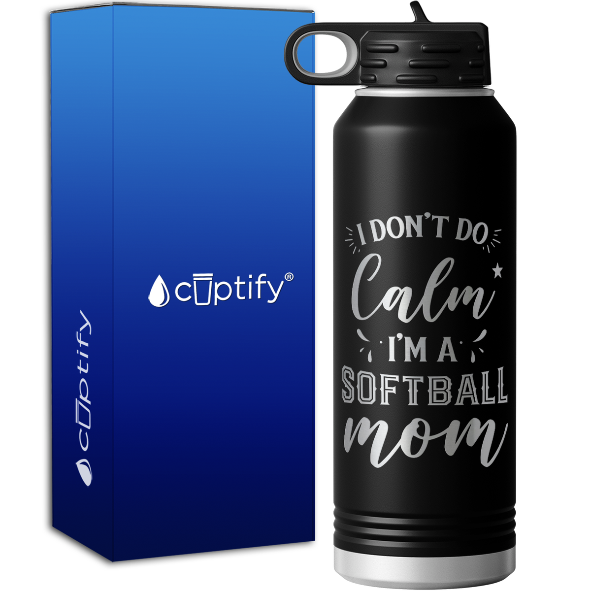 I Don't do Calm Im a Softball Mom 40oz Sport Water Bottle