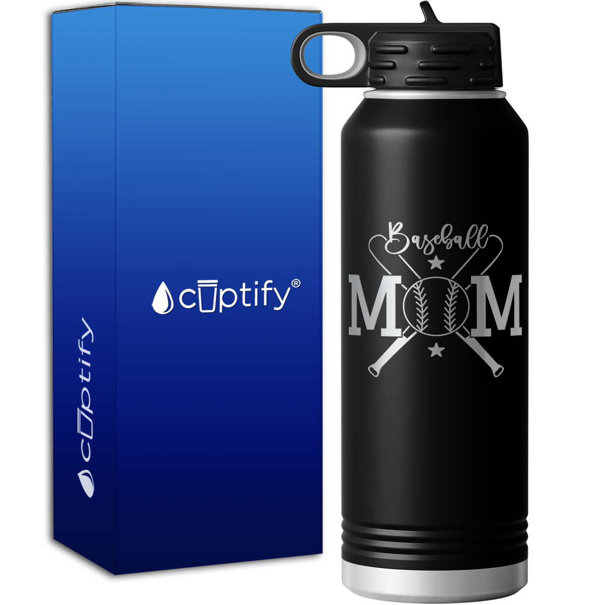 Baseball Mom Balls and Bats 40oz Sport Water Bottle