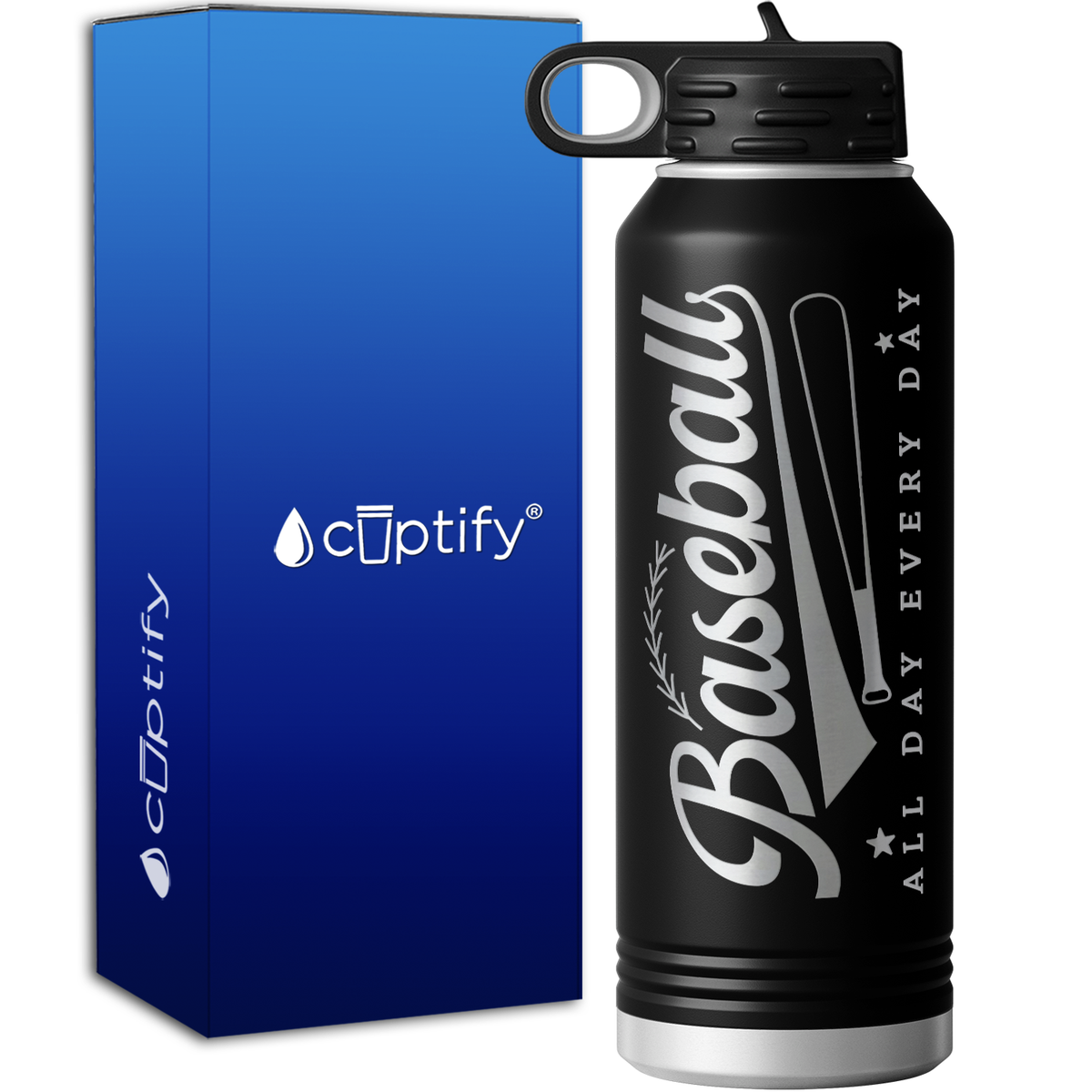 Baseball All Day Every Day 40oz Sport Water Bottle