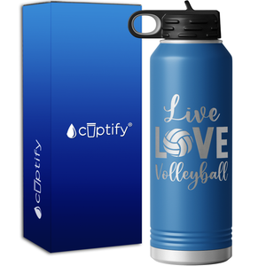 Live Love Volleyball 40oz Sport Water Bottle