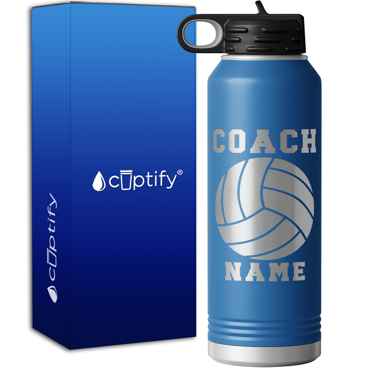 Personalized Coach Volleyball 40oz Sport Water Bottle
