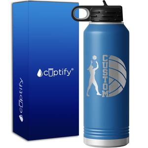 Custom Name Volleyball Player 40oz Sport Water Bottle