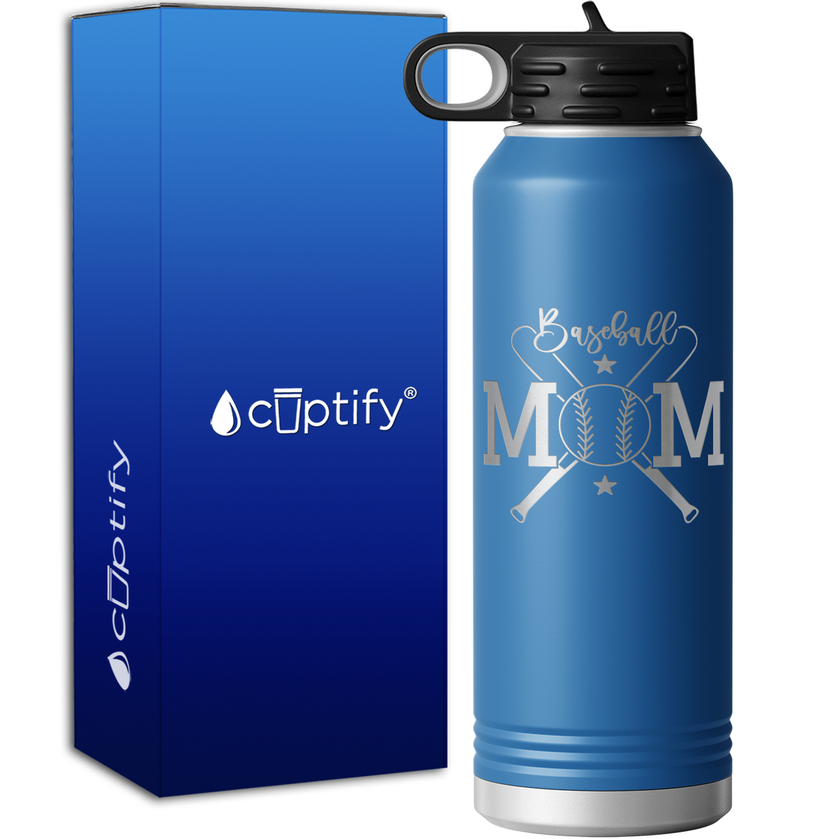 Baseball Mom Balls and Bats 40oz Sport Water Bottle