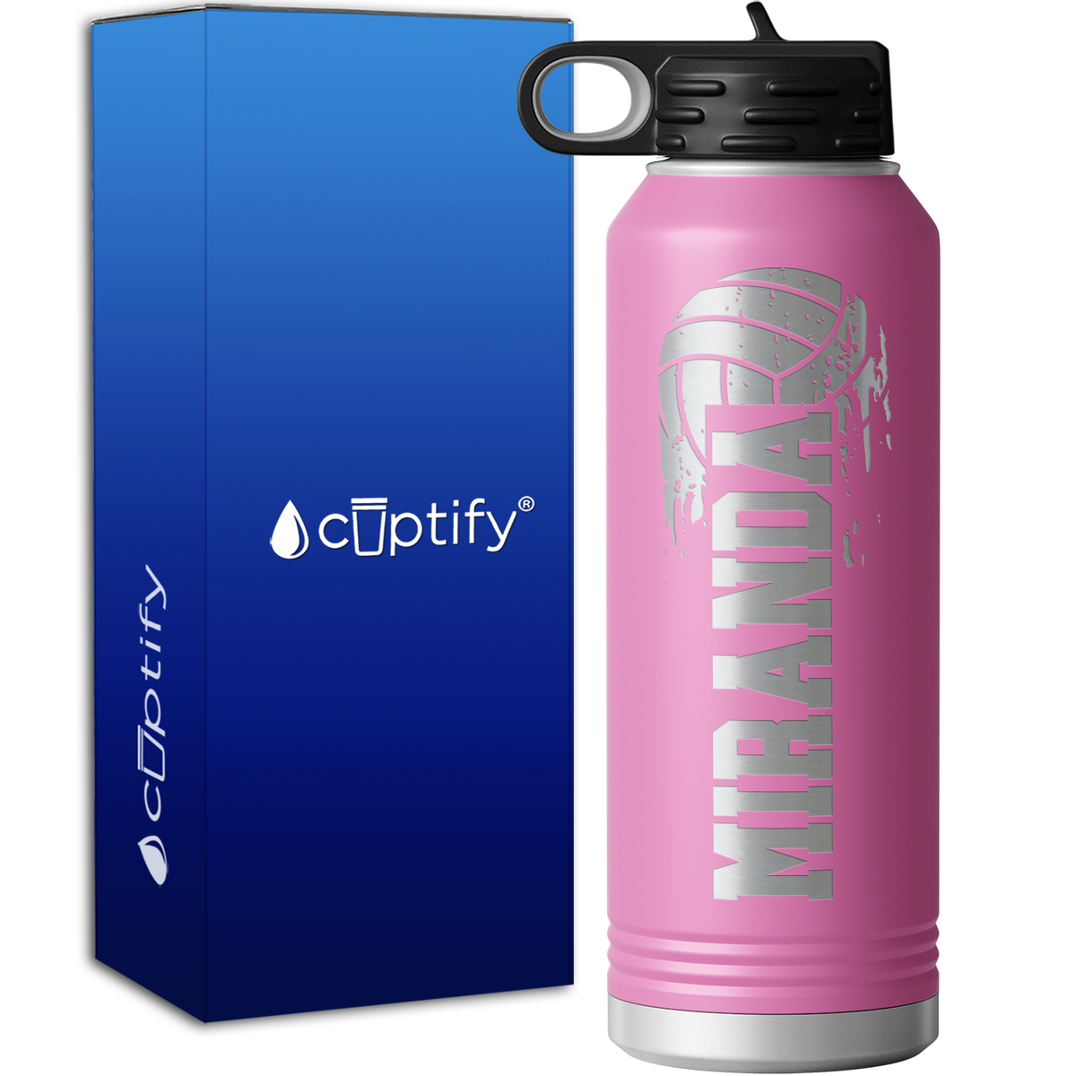 Personalized Flying Volleyball 40oz Sport Water Bottle