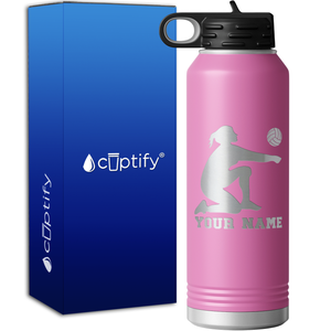 Personalized Volleyball Girl Bumping 40oz Sport Water Bottle