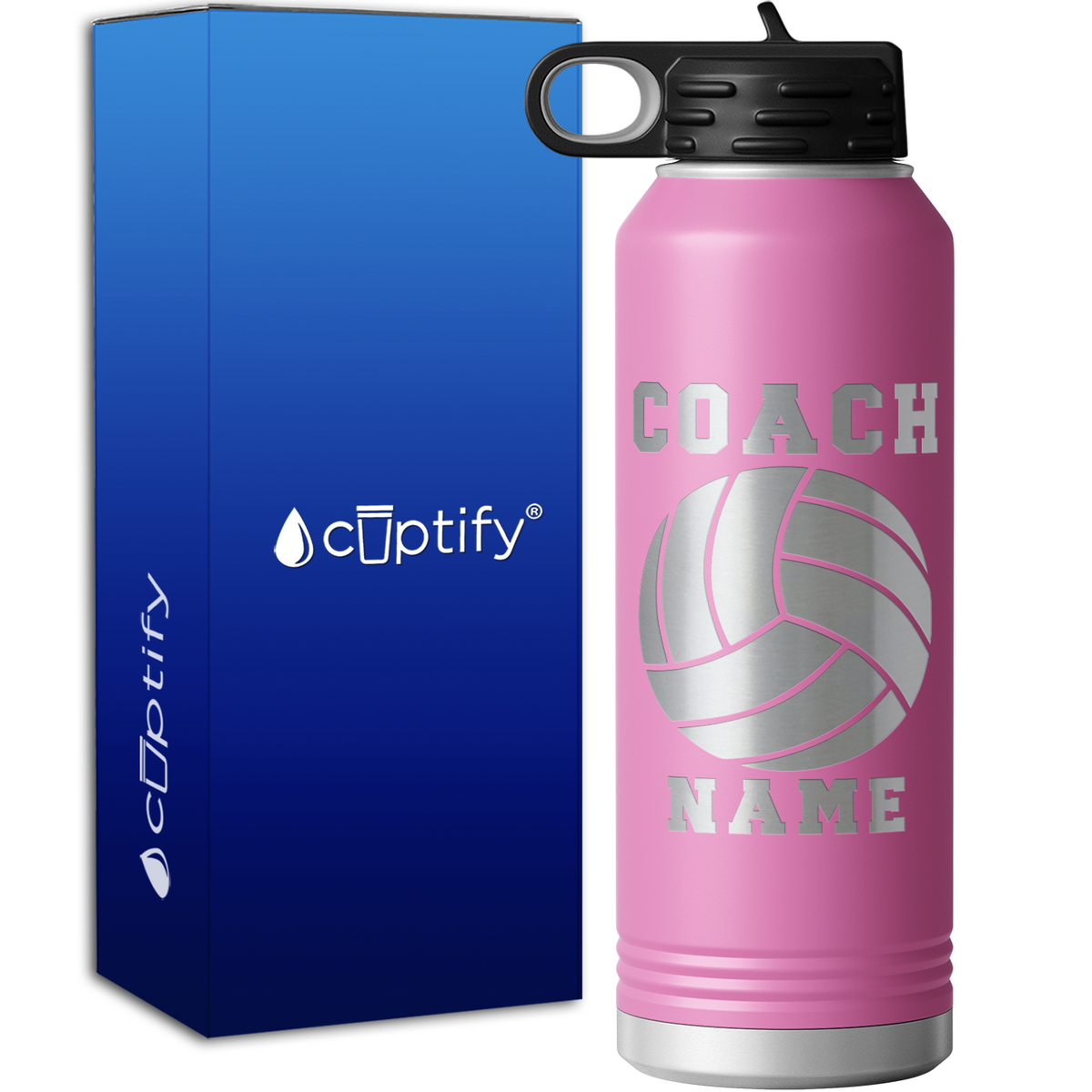 Personalized Coach Volleyball 40oz Sport Water Bottle