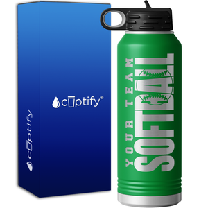 Personalized Team Softball 40oz Sport Water Bottle