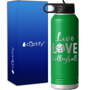 Live Love Volleyball 40oz Sport Water Bottle