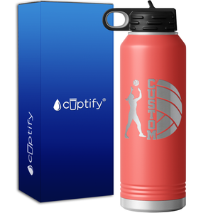 Custom Name Volleyball Player 40oz Sport Water Bottle