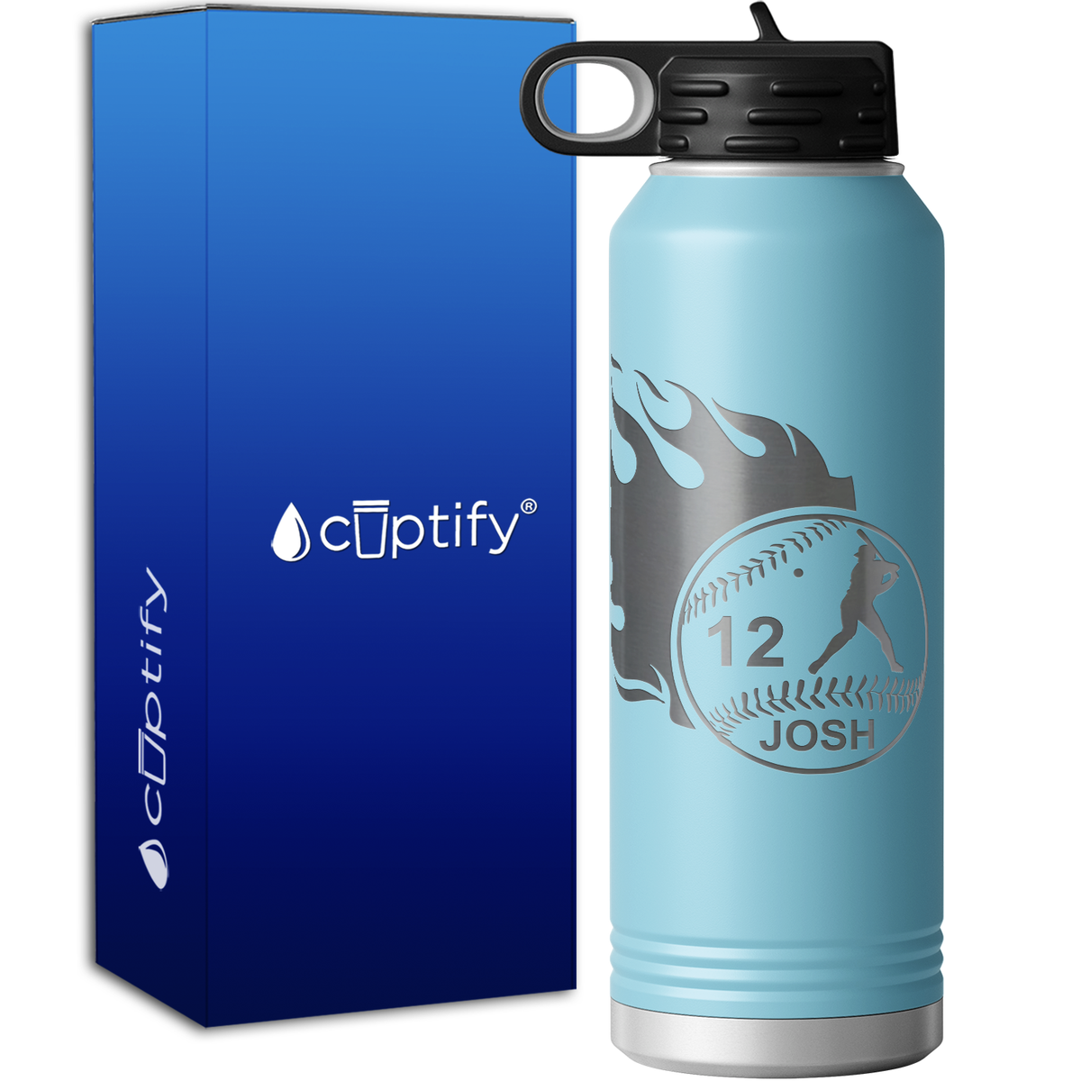 Baseball Personalized 40oz Sport Water Bottle