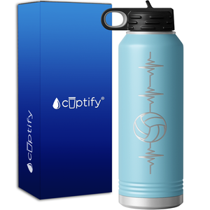 Heart Beat Pulse Volleyball 40oz Sport Water Bottle