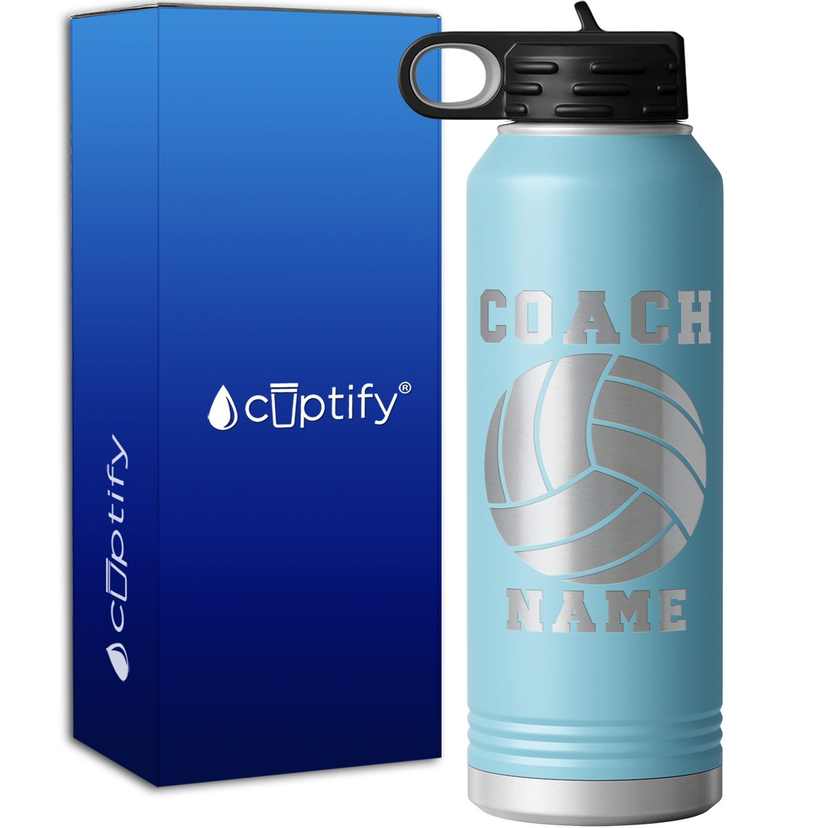 Personalized Coach Volleyball 40oz Sport Water Bottle