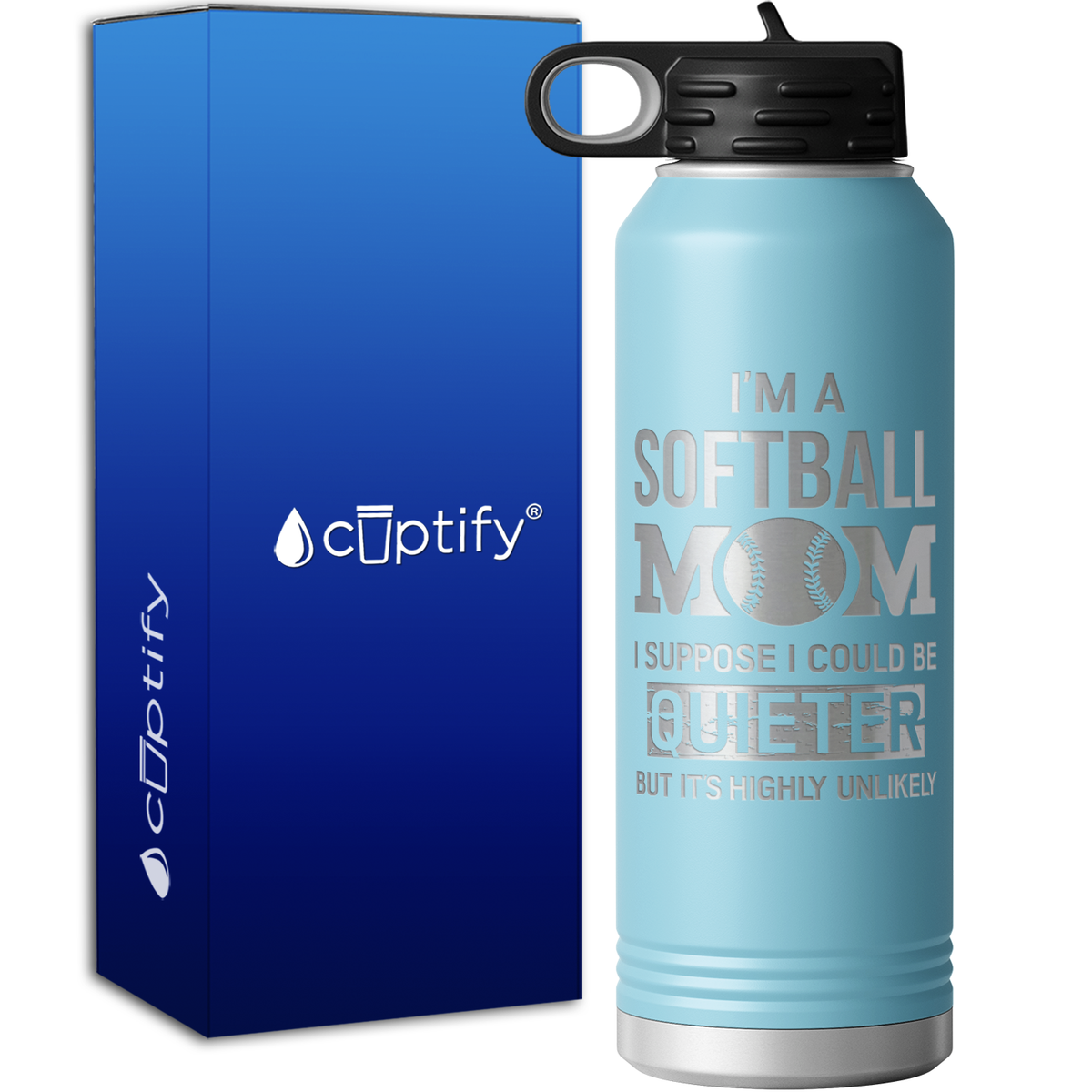 I'm a Softball Mom I Suppose I Could be Quieter 40oz Sport Water Bottle