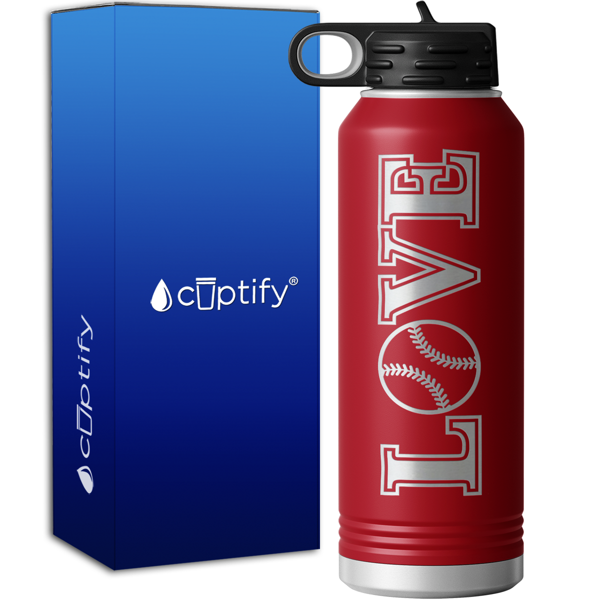 Love Softball 40oz Sport Water Bottle