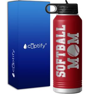 Mom Softball 40oz Sport Water Bottle