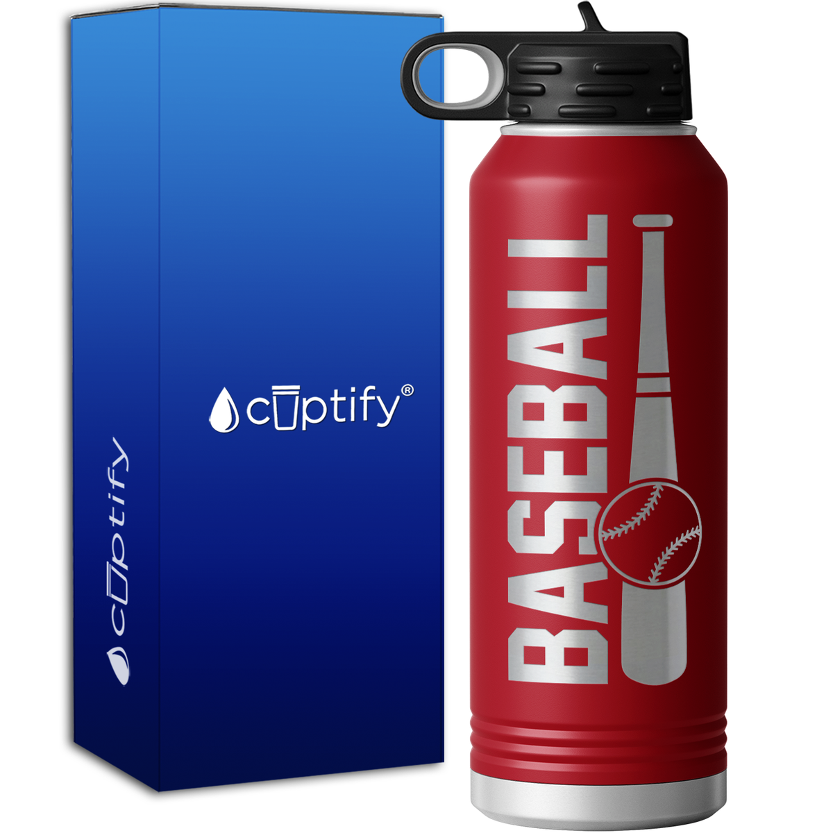 Baseball Bat and Ball 40oz Sport Water Bottle