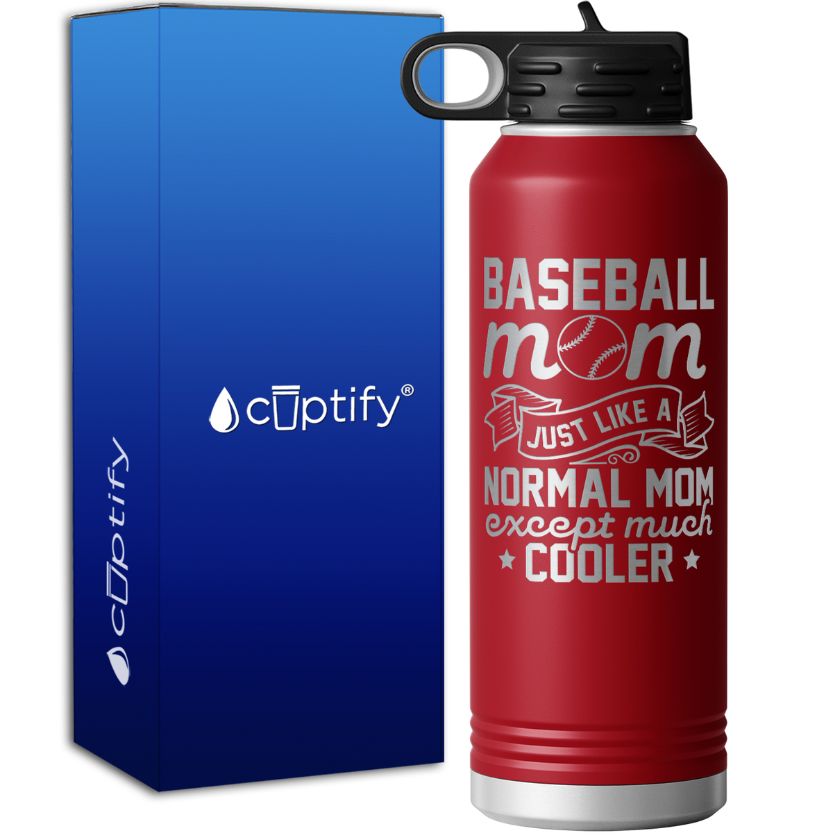 Baseball Mom Just Like a Normal Mom  40oz Sport Water Bottle