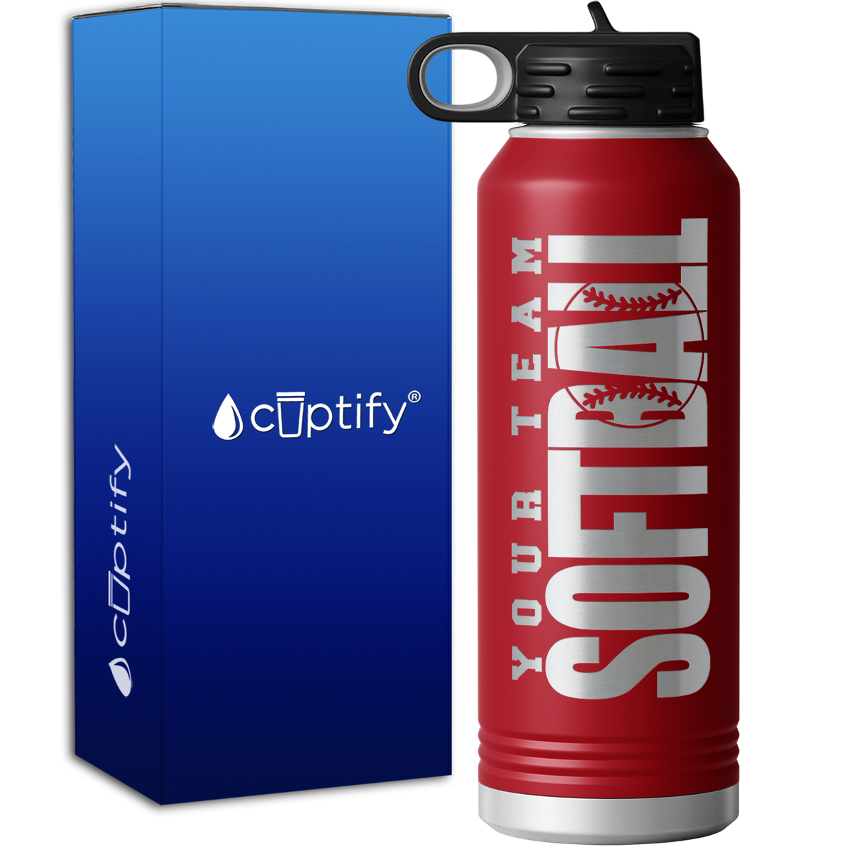 Personalized Team Softball 40oz Sport Water Bottle