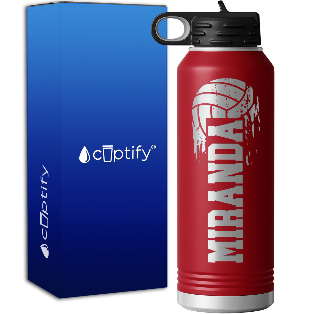 Personalized Flying Volleyball 40oz Sport Water Bottle