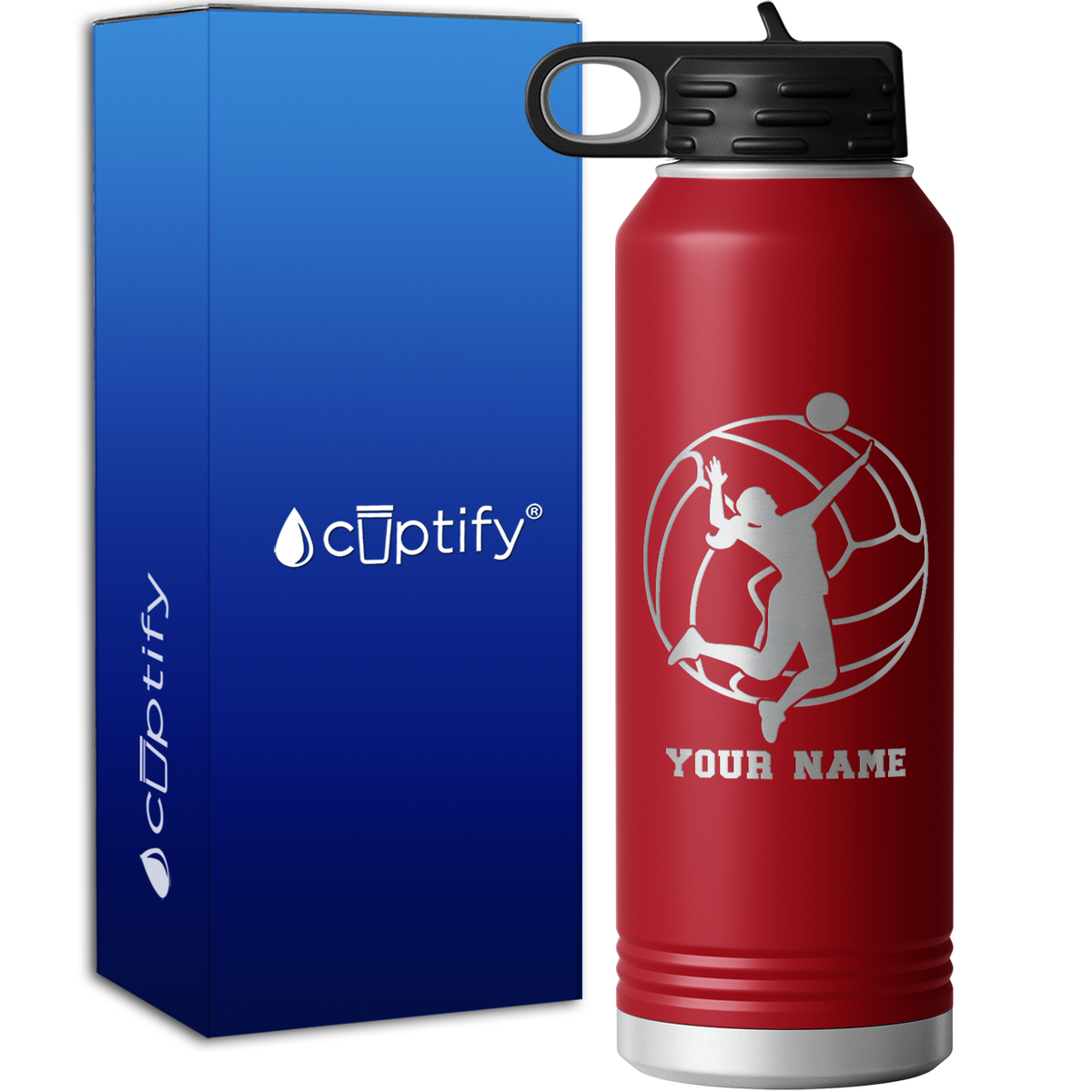 Personalized Volleyball Player 40oz Sport Water Bottle