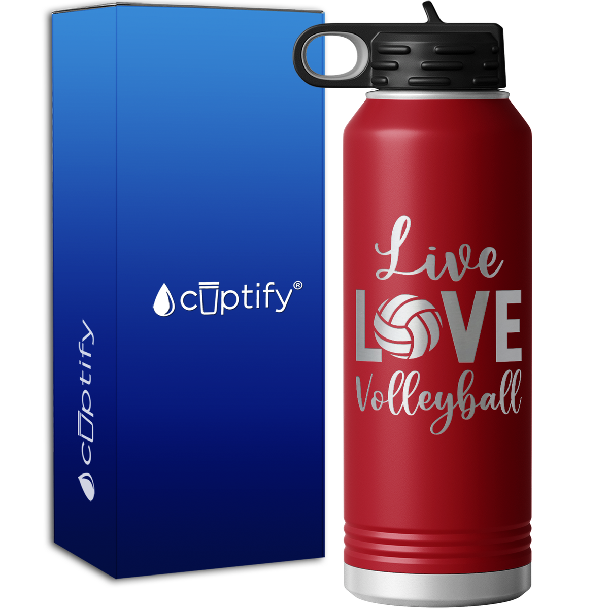 Live Love Volleyball 40oz Sport Water Bottle