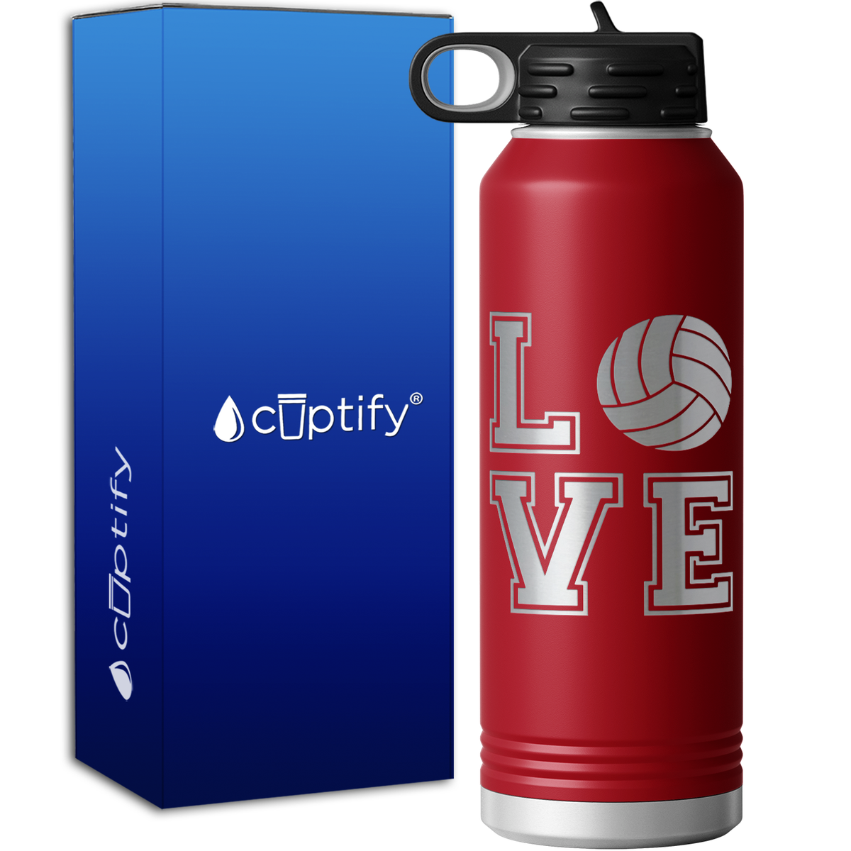 Volleyball Love 40oz Sport Water Bottle