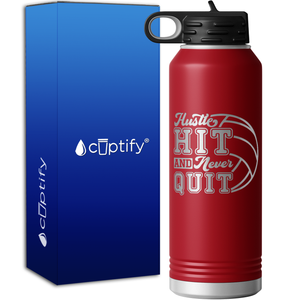 Hustle Hit and Never Quit 40oz Sport Water Bottle