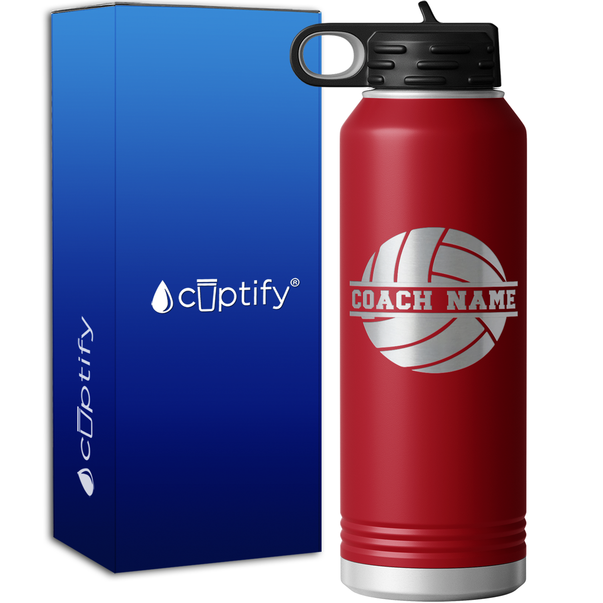 Personalized Volleyball Coach 40oz Sport Water Bottle