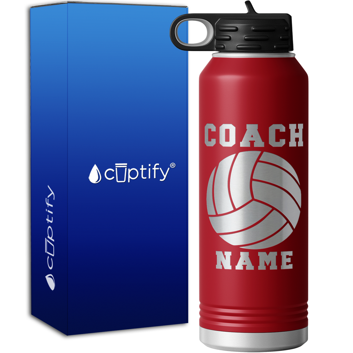 Personalized Coach Volleyball 40oz Sport Water Bottle