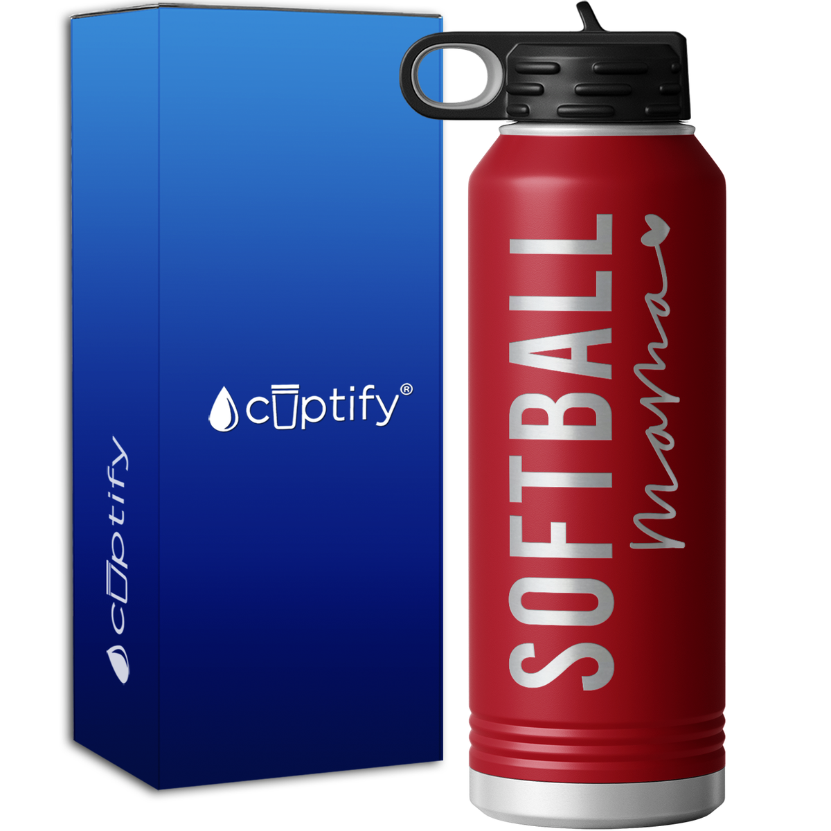 Softball Mama 40oz Sport Water Bottle