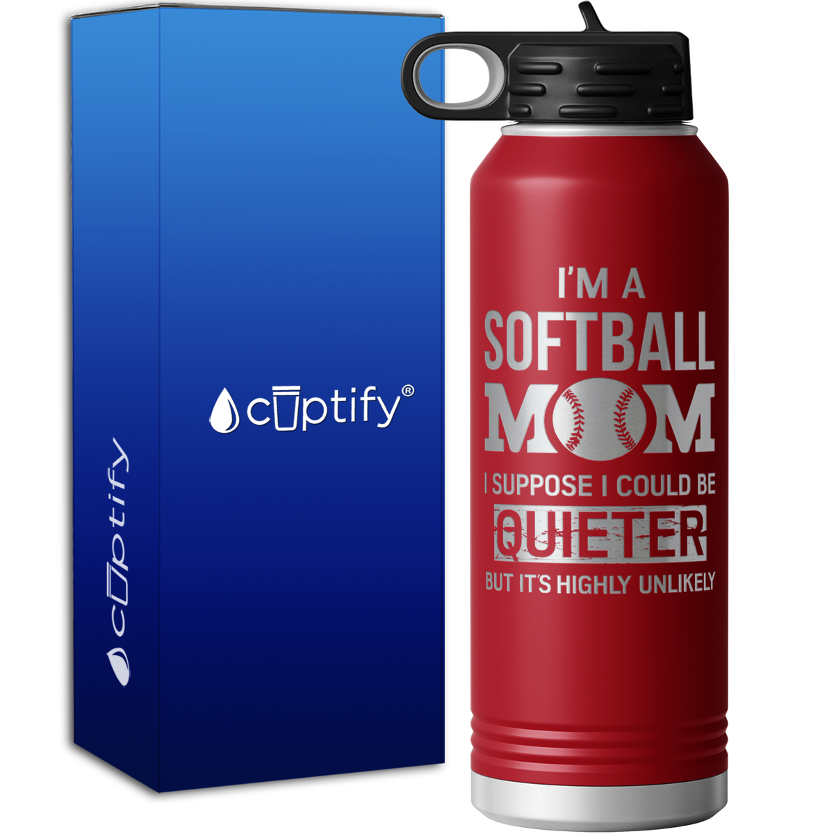I'm a Softball Mom 40oz Sport Water Bottle