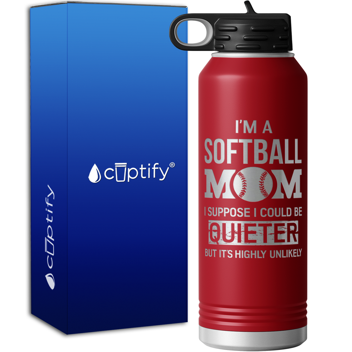 I'm a Softball Mom I Suppose I Could be Quieter 40oz Sport Water Bottle