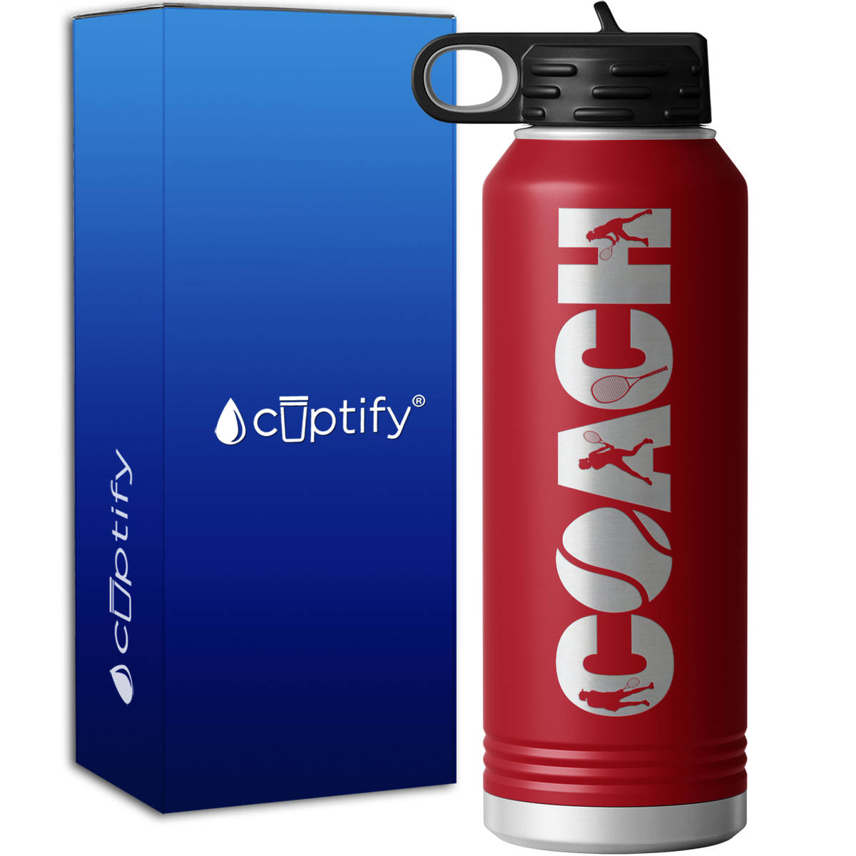 Womens Tennis Coach 40oz Sport Water Bottle