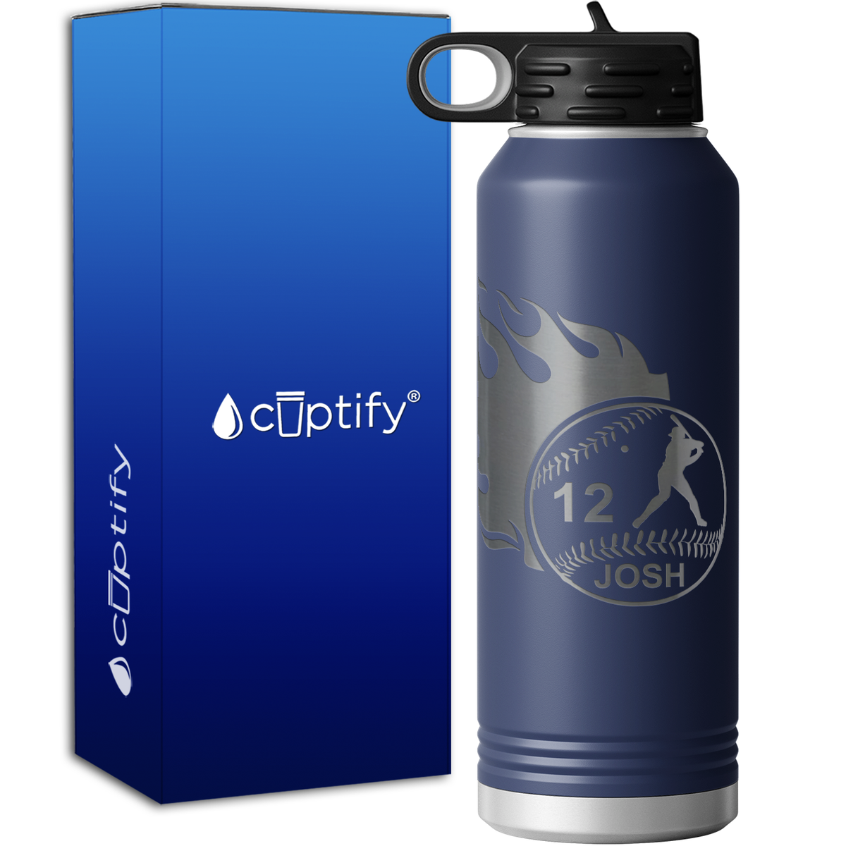 Baseball Personalized 40oz Sport Water Bottle