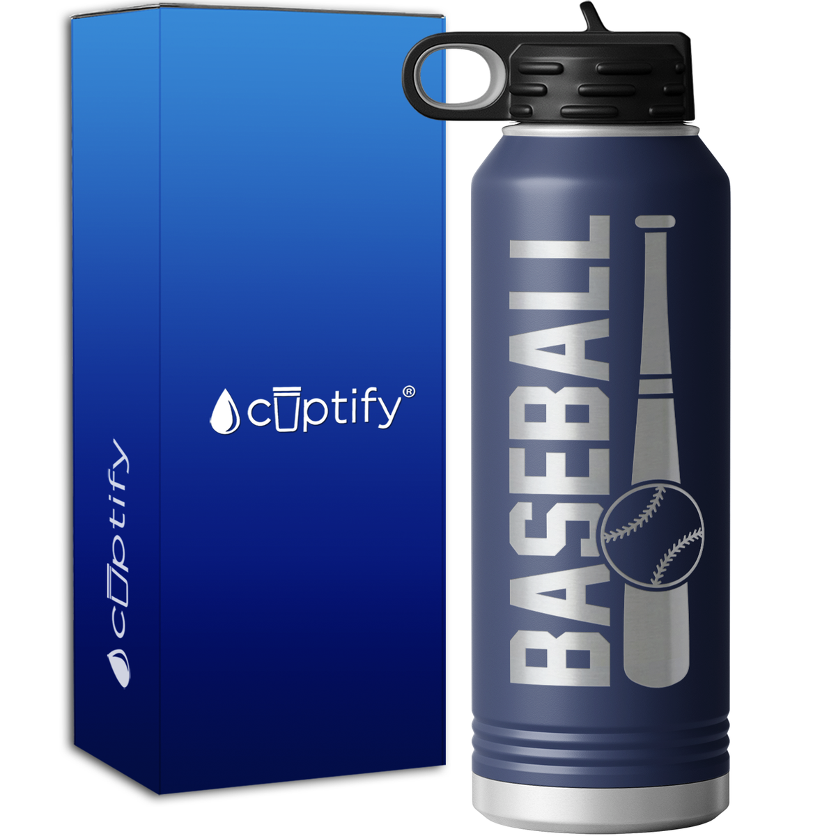 Baseball Bat and Ball 40oz Sport Water Bottle