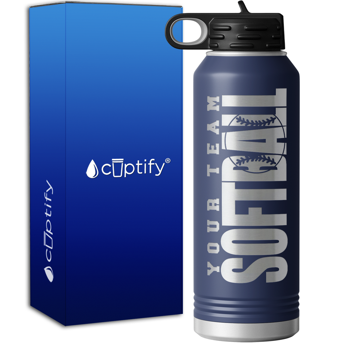 Personalized Team Softball 40oz Sport Water Bottle